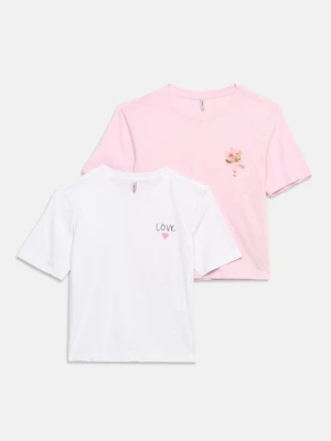 T-shirt z nadrukiem ONLY GIRLS różowy