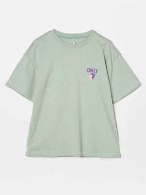 T-shirt z nadrukiem ONLY GIRLS zielony