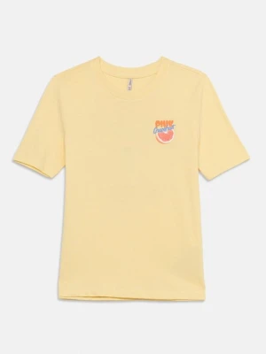 T-shirt z nadrukiem ONLY GIRLS żółty