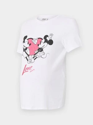 T-shirt z nadrukiem Only biały