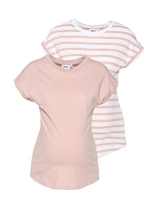 T-shirt z nadrukiem Only różowy