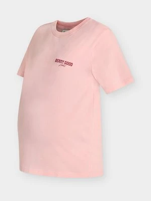 T-shirt z nadrukiem Only jasnoróżowy