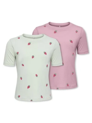 T-shirt z nadrukiem ONLY MINI różowy