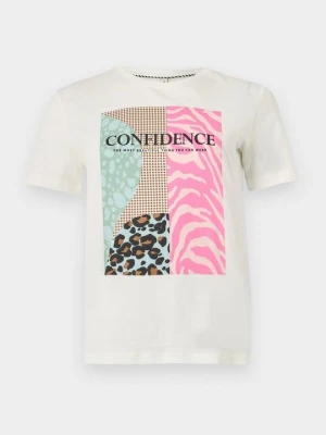 T-shirt z nadrukiem Only mleczny