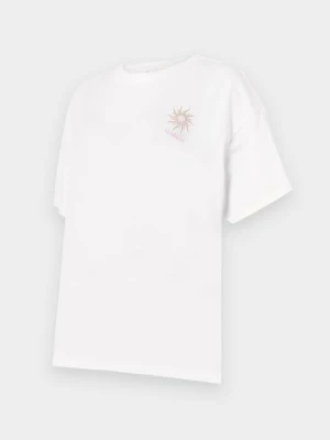T-shirt z nadrukiem Only mleczny