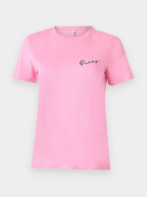 T-shirt z nadrukiem Only różowy