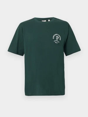 T-shirt z nadrukiem Only & Sons ciemnozielony