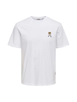 T-shirt z nadrukiem Only & Sons biały
