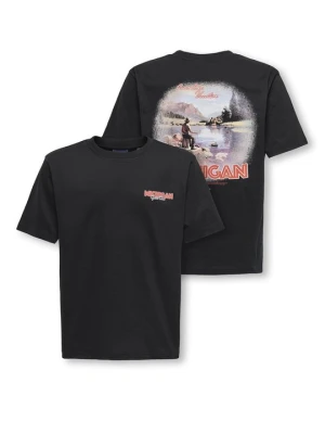 T-shirt z nadrukiem Only & Sons czarny