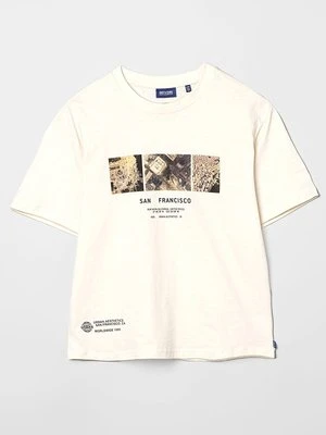 T-shirt z nadrukiem Only & Sons mleczny