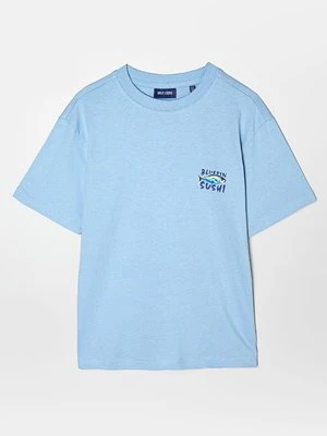T-shirt z nadrukiem Only & Sons niebieski