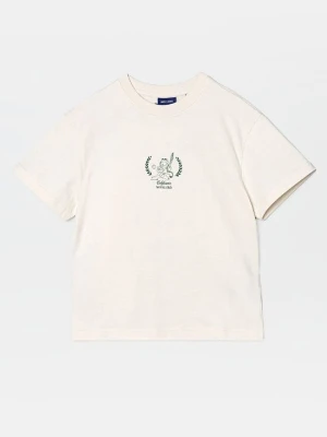 T-shirt z nadrukiem Only & Sons mleczny