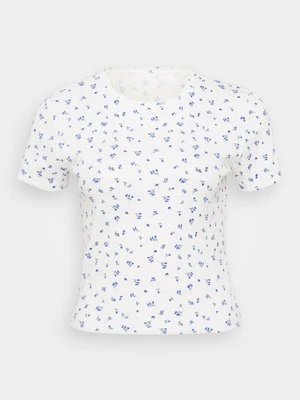T-shirt z nadrukiem Only mleczny