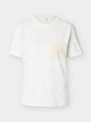 T-shirt z nadrukiem Only mleczny