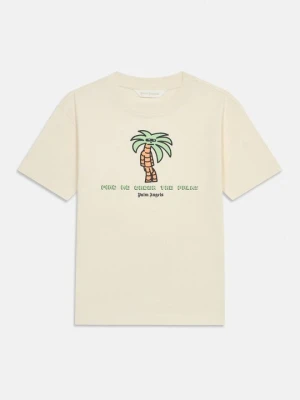 T-shirt z nadrukiem Palm Angels biały