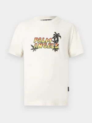 T-shirt z nadrukiem Palm Angels mleczny