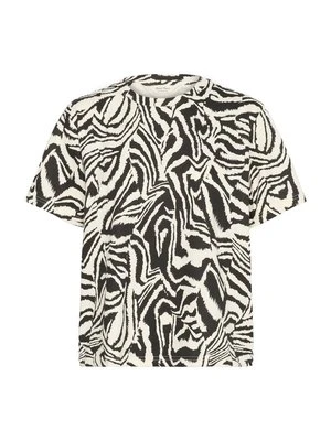 T-shirt z nadrukiem Part Two czarny melanż