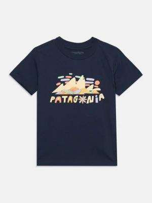 T-shirt z nadrukiem Patagonia granatowy