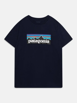 T-shirt z nadrukiem Patagonia granatowy