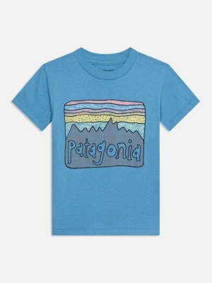 T-shirt z nadrukiem Patagonia jasnoniebieski