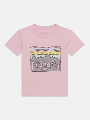 T-shirt z nadrukiem Patagonia liliowy