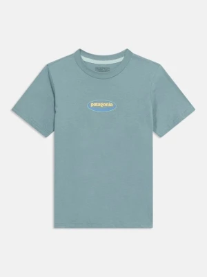 T-shirt z nadrukiem Patagonia miętowy