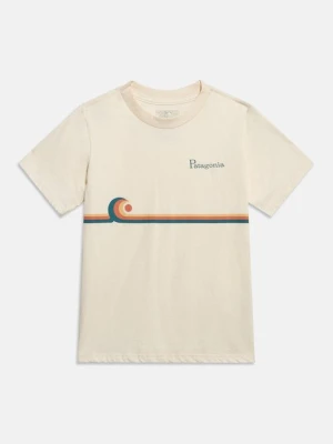 T-shirt z nadrukiem Patagonia mleczny