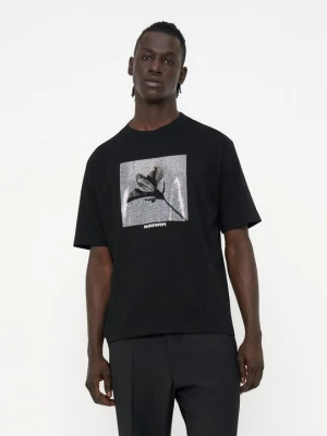 T-shirt z nadrukiem Patrizia Pepe czarny