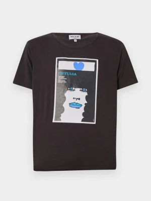 T-shirt z nadrukiem Paul & Joe antracytowy