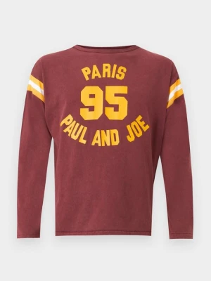 T-shirt z nadrukiem Paul & Joe bordowy