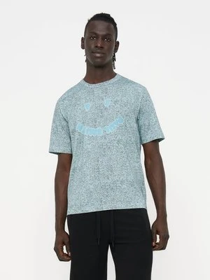 T-shirt z nadrukiem Paul Smith niebieski