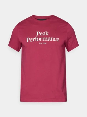 T-shirt z nadrukiem Peak Performance bordowy