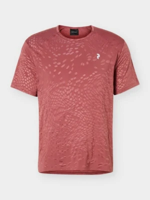 T-shirt z nadrukiem Peak Performance bordowy