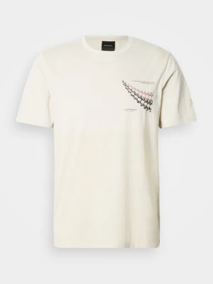 T-shirt z nadrukiem Peak Performance piaskowy