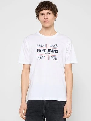 T-shirt z nadrukiem Pepe Jeans biały