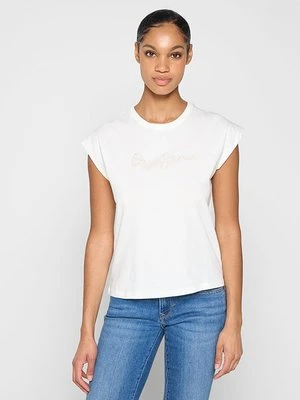 T-shirt z nadrukiem Pepe Jeans biały