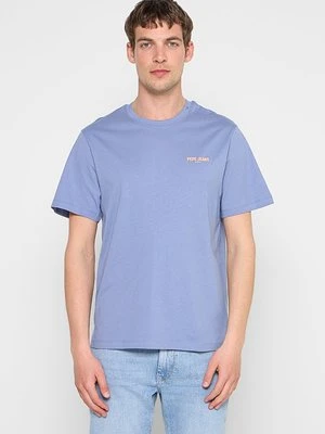 T-shirt z nadrukiem Pepe Jeans niebieski