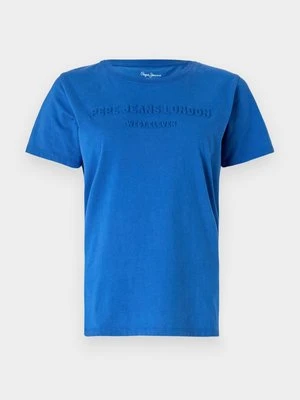 T-shirt z nadrukiem Pepe Jeans niebieski