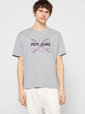 T-shirt z nadrukiem Pepe Jeans szary