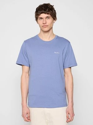 T-shirt z nadrukiem Pepe Jeans niebieski
