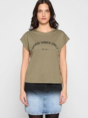 T-shirt z nadrukiem Pepe Jeans zielony