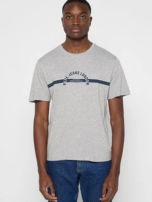T-shirt z nadrukiem Pepe Jeans szary