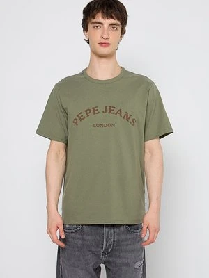 T-shirt z nadrukiem Pepe Jeans zielony