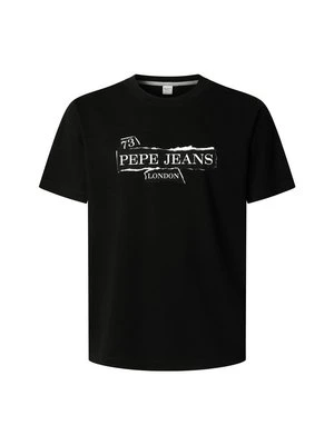 T-shirt z nadrukiem Pepe Jeans czarny