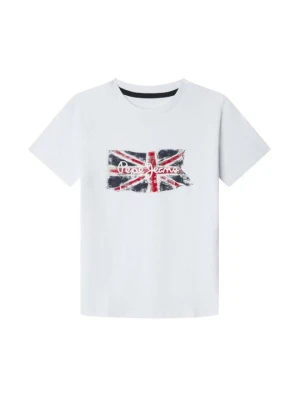 T-shirt z nadrukiem Pepe Jeans biały