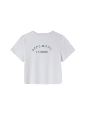 T-shirt z nadrukiem Pepe Jeans biały