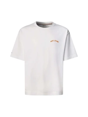 T-shirt z nadrukiem Pepe Jeans biały