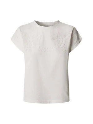 T-shirt z nadrukiem Pepe Jeans biały