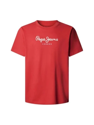 T-shirt z nadrukiem Pepe Jeans czerwony