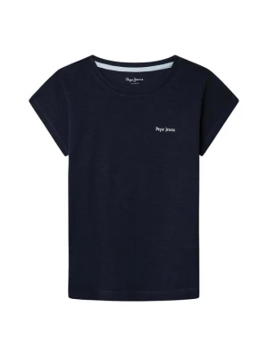 T-shirt z nadrukiem Pepe Jeans granatowy